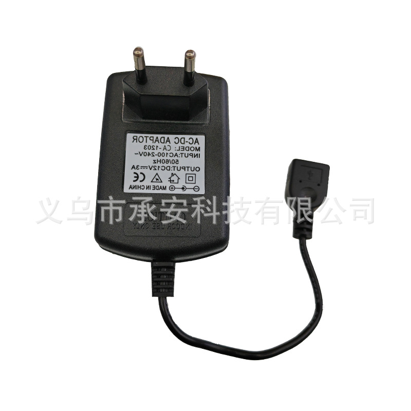 The brand-new IC12V3A switching power supply adapter, USB female power supply, router and set-top box provide stable output details Picture
