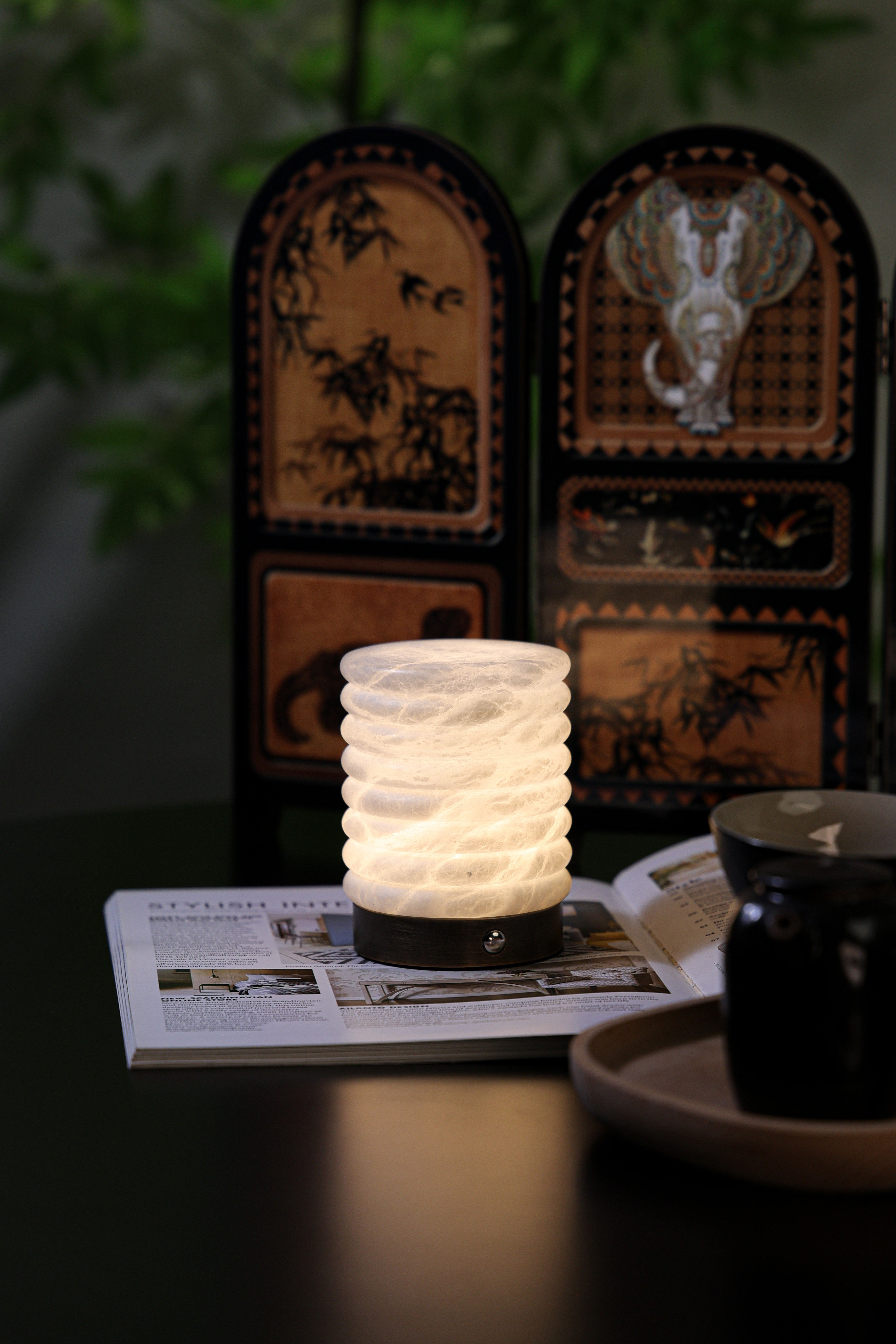Creative desk lamp decoration, night light, girl decoration desk lamp, marble ambient light Item Picture