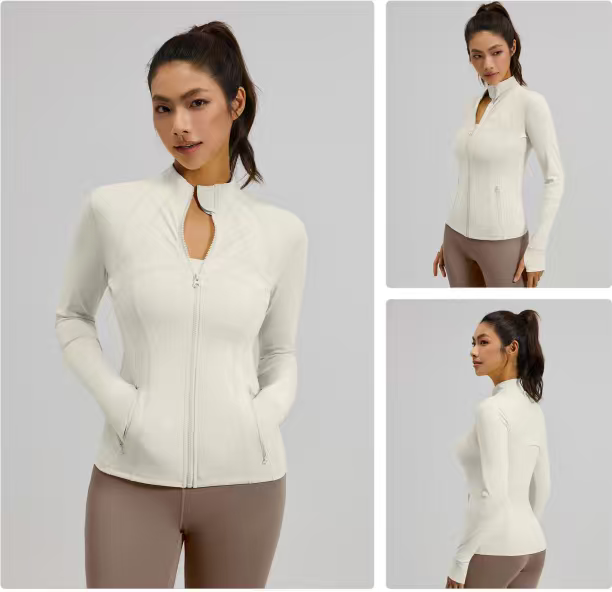 运动休闲外套女款瑜伽服冬季紧身户外运动外套女款舒适透气轻便运动外套图