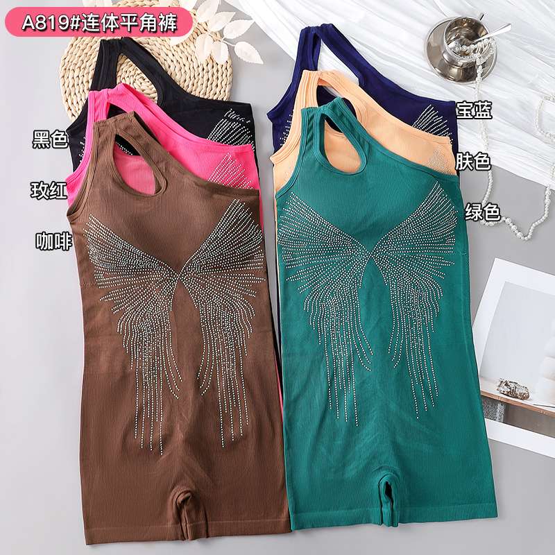 Tight-fitting body-shaping pants for women, European and American cross-border body-shaping one-piece straight-cut pants details Picture