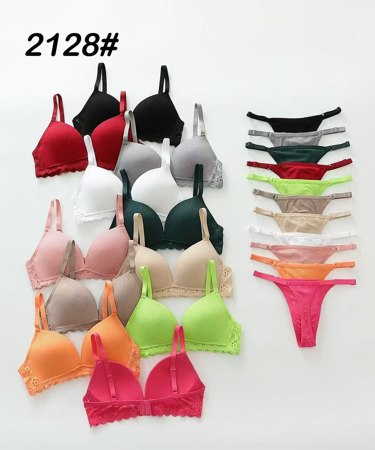 French sexy triangular cup beautiful back set, plus-size bra undefined