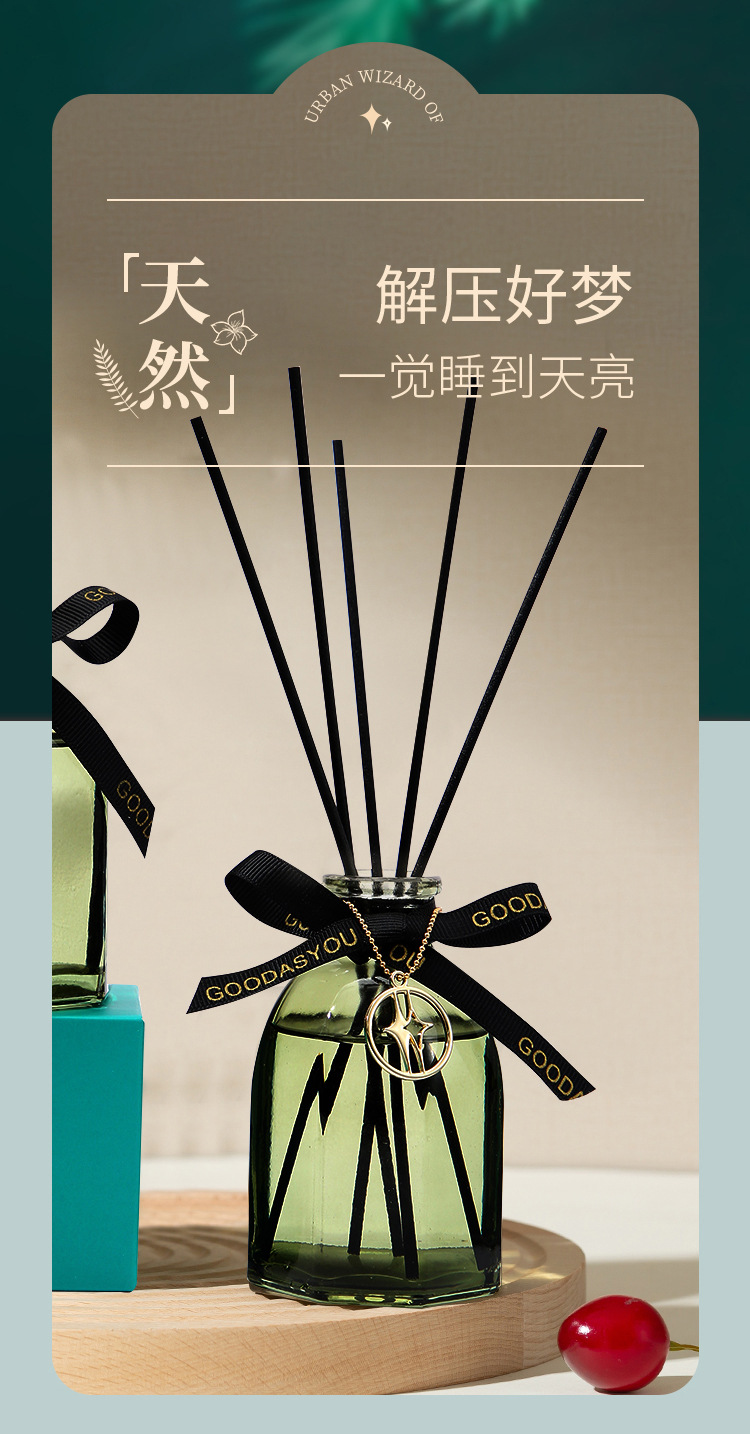 高级感创意无火香薰 黑色方瓶藤条干花 家居家用礼品香氛香薰详情4