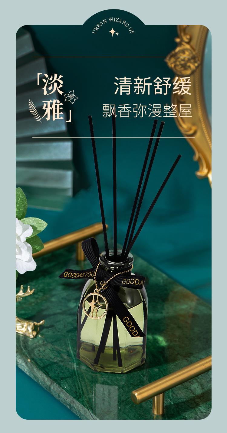高级感创意无火香薰 黑色方瓶藤条干花 家居家用礼品香氛香薰详情5