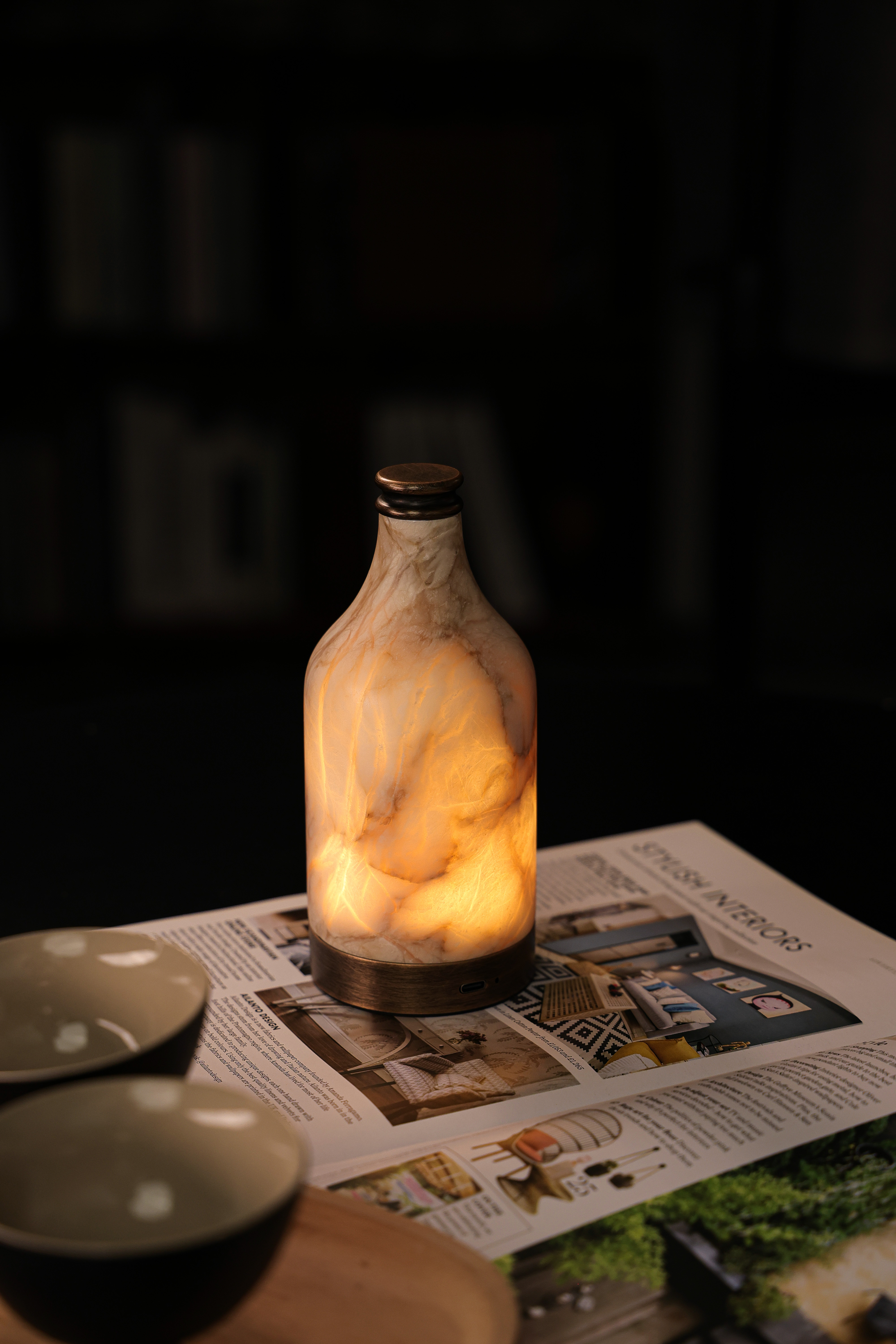 Creative table lamp, marble ambient lamp, decorative item, night light, girl decoration table lamp details Picture