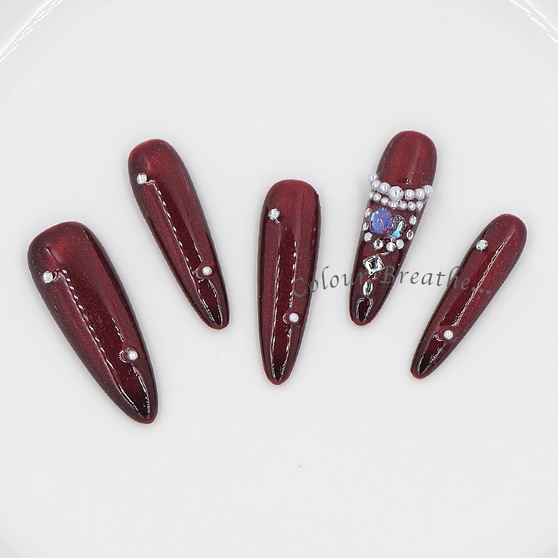 Colorful Breathing Wearable Armor [New Year Battle Armor] Ruby color Pure and charming, Whitening in autumn and winter, Long water drop style, handcrafted wearable armor factory wholesale Item Picture