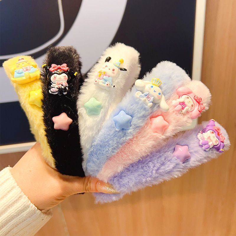 Sanrio Cartoon Star Kuromi Children's hair Band, hair band headwear, little girl washing face, pressing hair band, no hair damage children's headwear Specification image