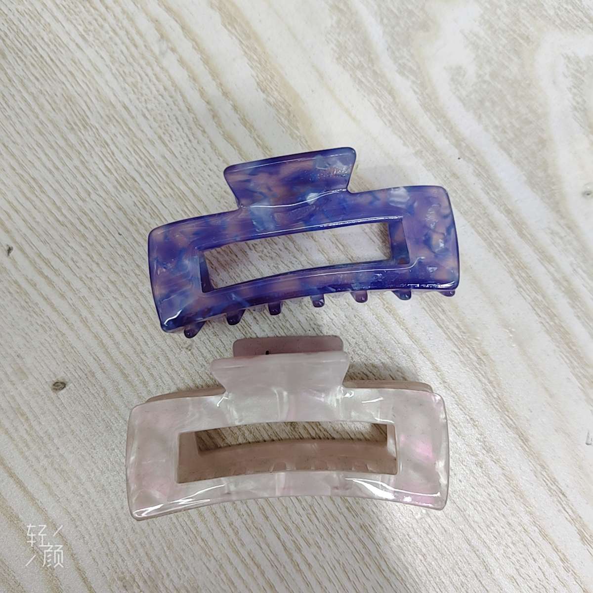 Rectangular grab clip, Feliya women's spliced hair tie, Korean style hair tie, hair accessory, hair accessory, hair tie, hair band, simple and versatile, fashionable women's acrylic large claw hair accessory, women's spliced Korean style hair band, Feliya large claw hair detail image 6
