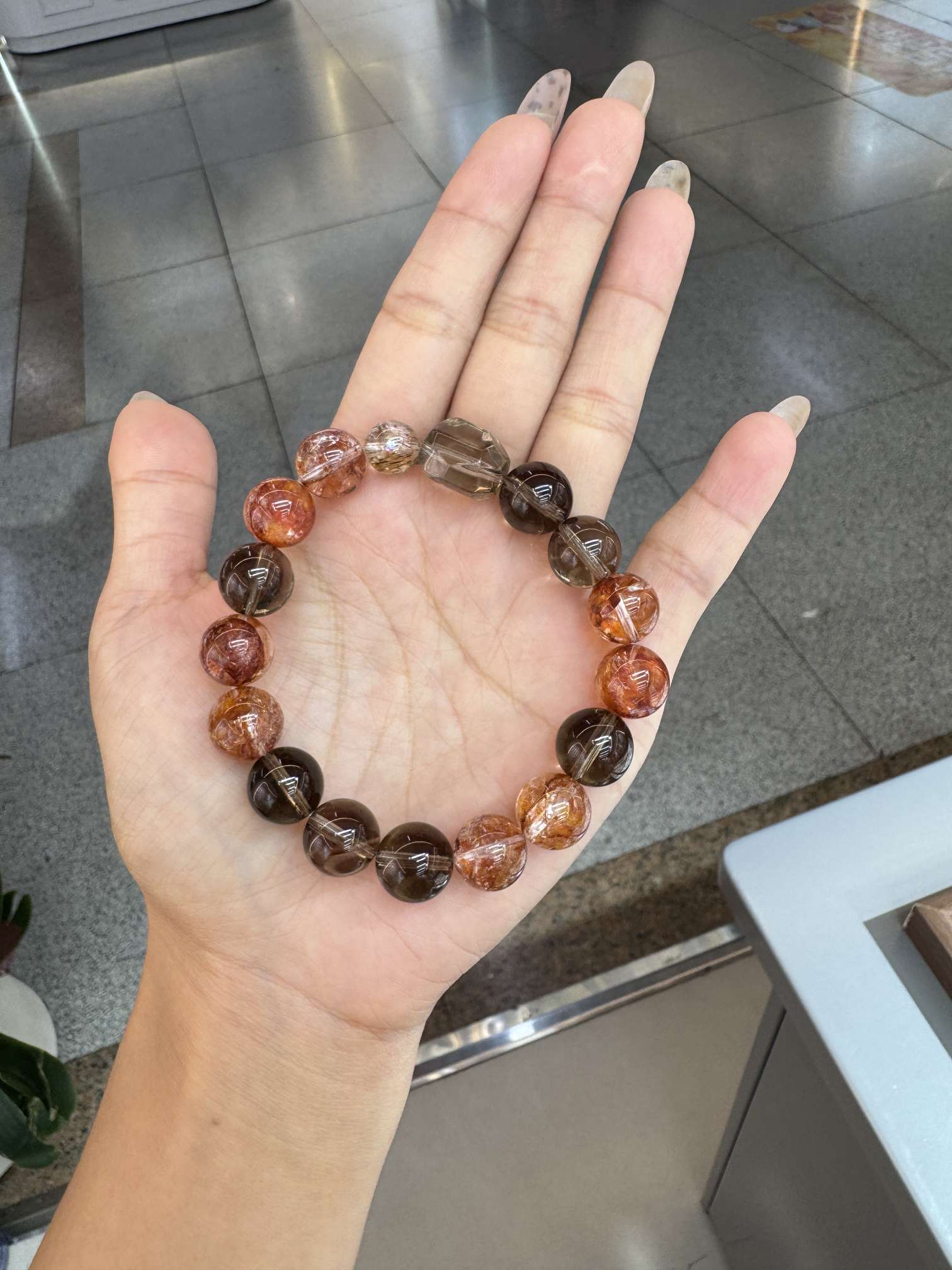 碧玺手串水晶散珠地球珠手链水晶珠子时尚简约男女款天然饰品产品图