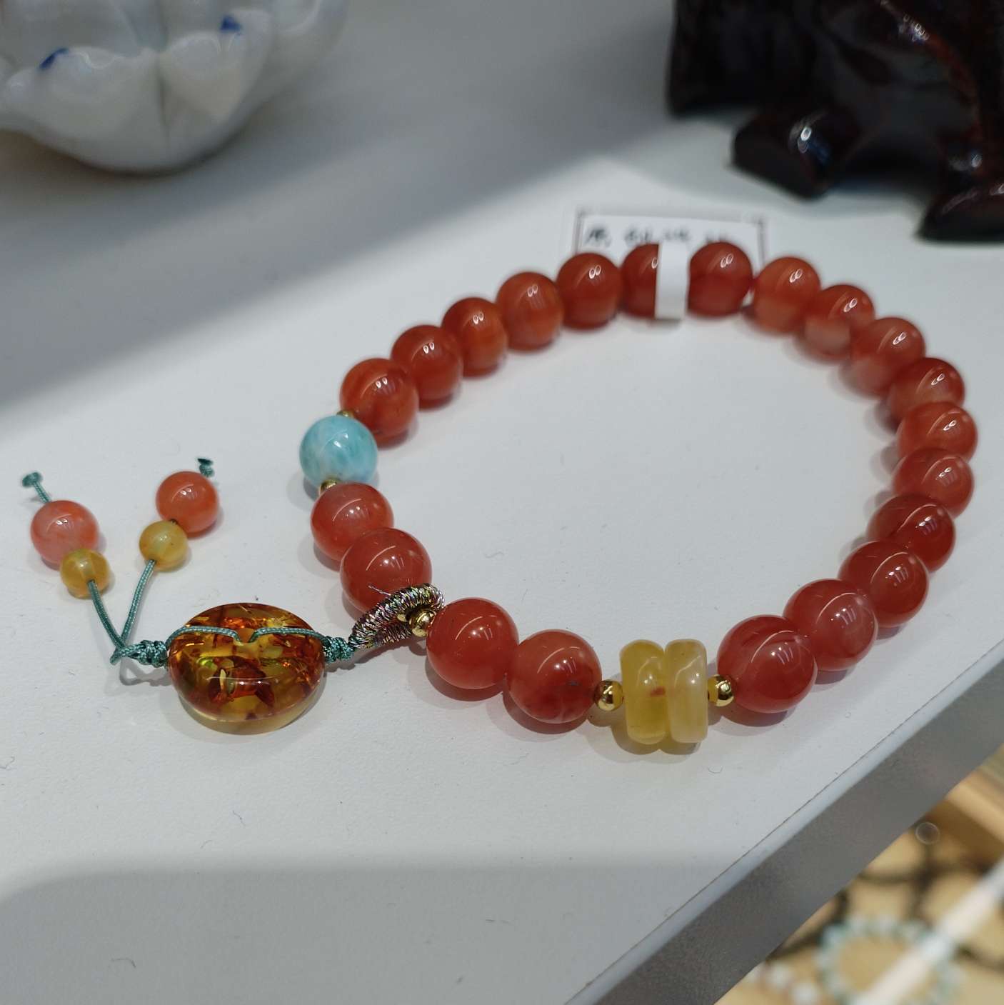 8mm Fashion Light Natural South Red bracelet, fashionable jewelry for women, original Korean version, simple and versatile accessory gift detail image 6