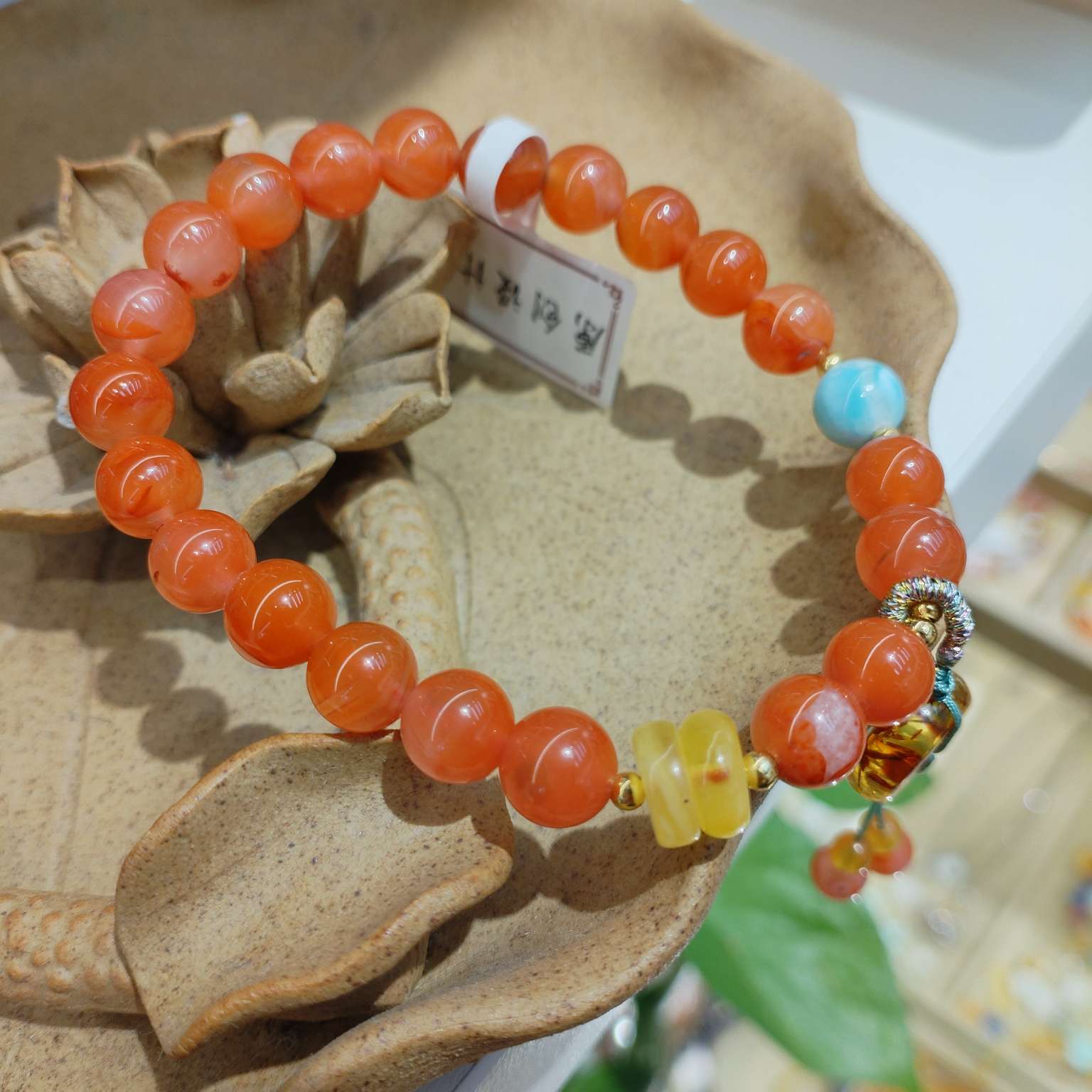 8mm Fashion Light Natural South Red bracelet, fashionable jewelry for women, original Korean version, simple and versatile accessory gift detail image 4