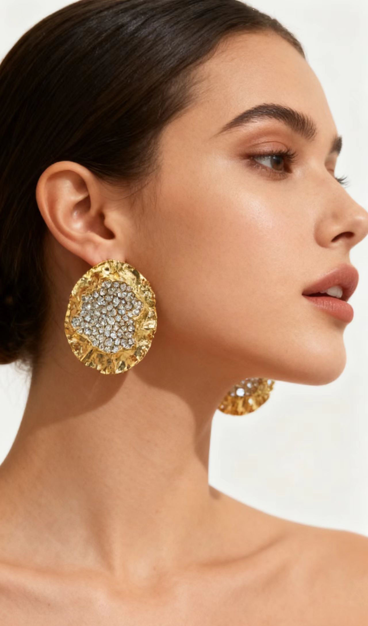 时尚烧焊锆石耳环耳饰简约气质耳环女个性耳饰品潮流搭配百搭款