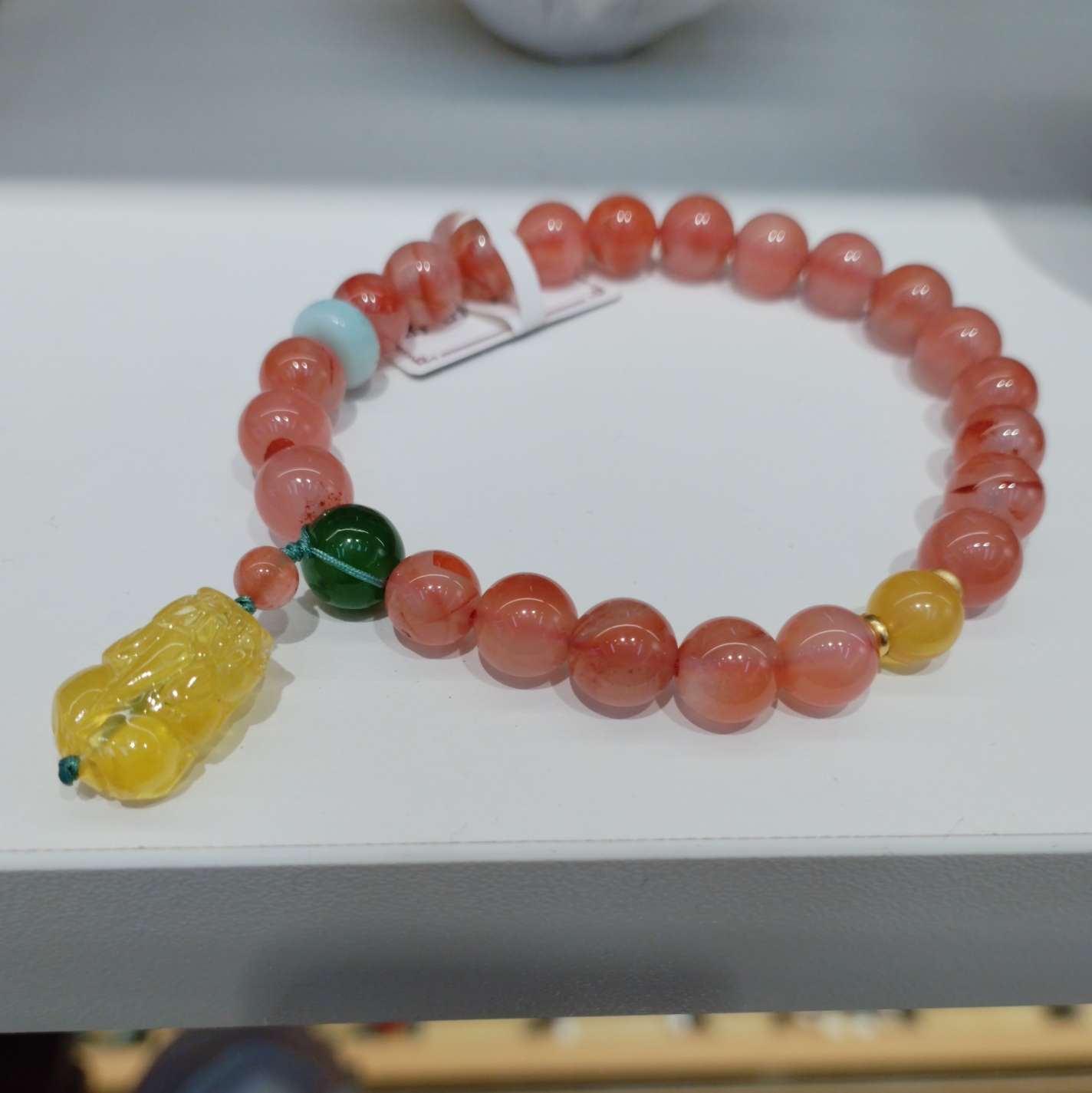 8mm natural crystal South red jade bracelet, amber, personalized original bracelet and jewelry, fashionable and versatile, simple and trendy gift for women Specification image