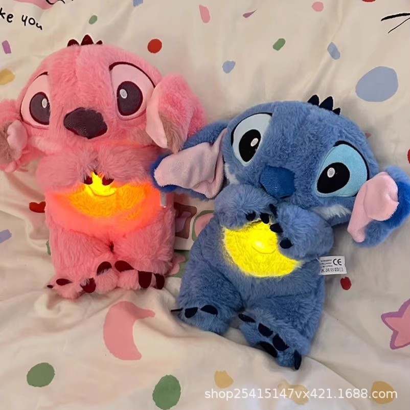 Cross-border breathing Teddy soothing plush toy baby sleep doll gift Breathe 30cm detail image 3
