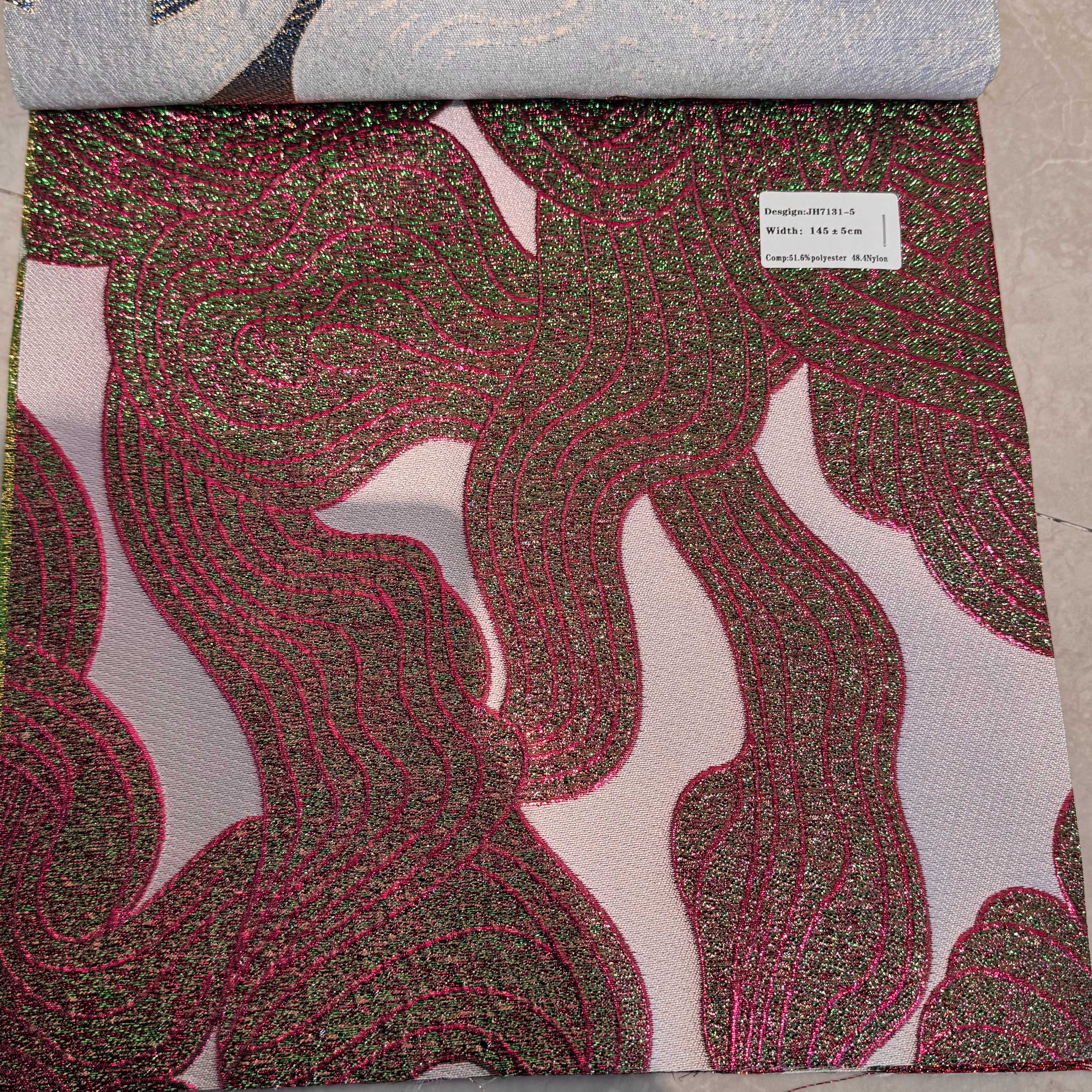 色织橙色玫瑰浮雕素雅提花面料 洛丽塔女装连衣裙礼服包服饰大波浪加密亮片丝绒面料欧美舞台服装礼服蕾丝绣花布详情7