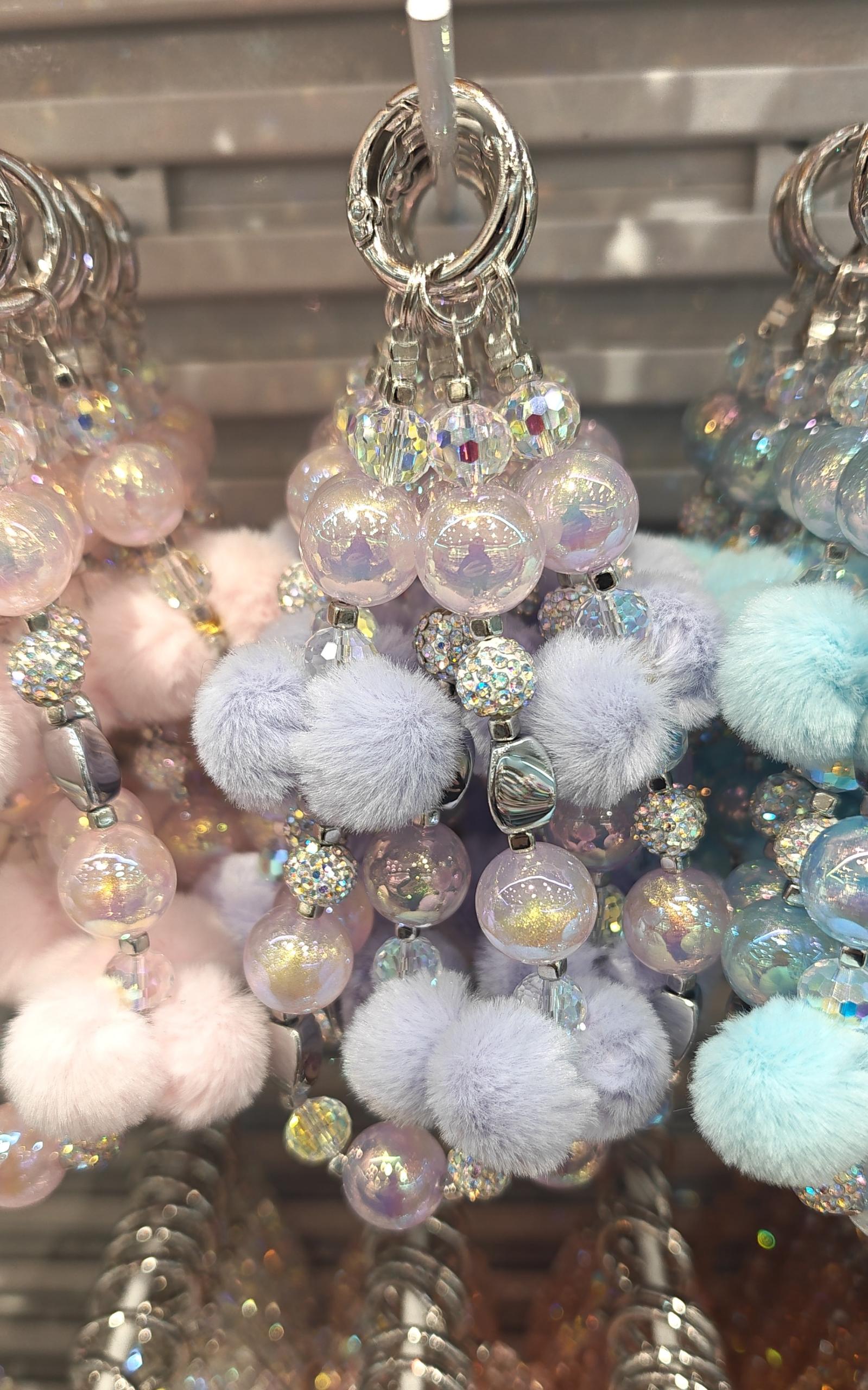 时尚短款欧美亚克力手机链女款爆闪头饰长款潮流配饰