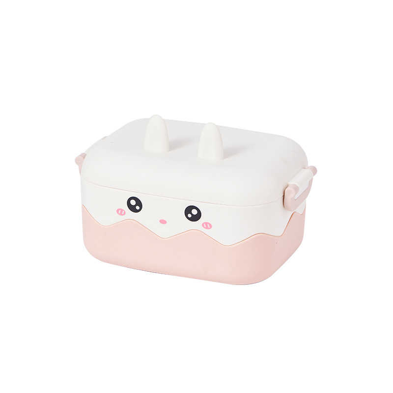 萌系动物造型便携餐盒 小鸭小熊独角兽儿童可爱分格便当盒 学生带饭保鲜盒详情4