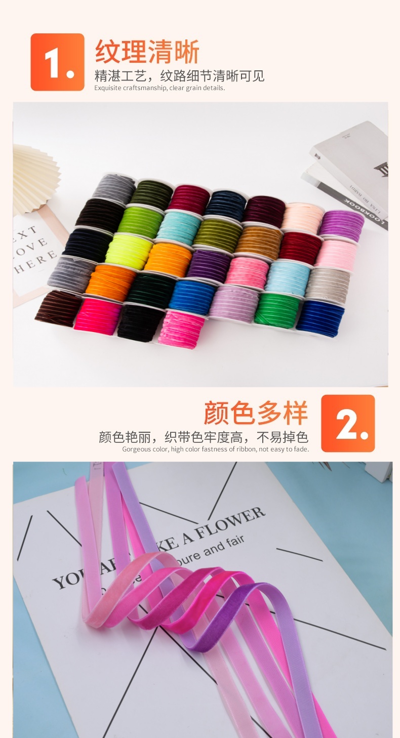 圣诞织带 丝绒带 织带辅料彩带丝带段面滚边条多用途布料装饰材料织带辅料辅料布织带彩带丝带段面圆点织带子母带滚边条详情3