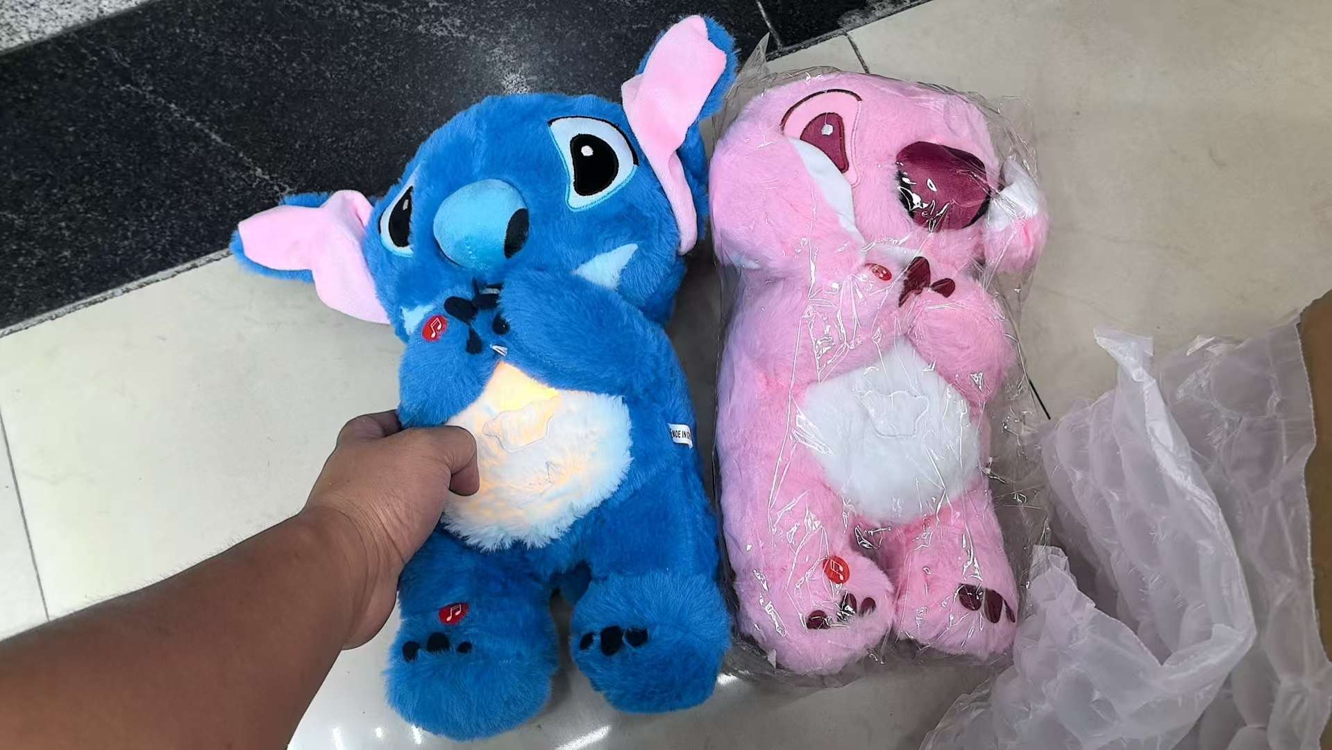 跨境玩具会呼吸史迪仔娃娃水獭玩偶宝宝安抚毛绒公仔宝宝睡眠礼物 40cm详情图4