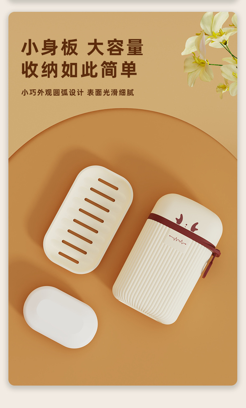 T54-TH-6212 New Domilon Travel Soap Box Double-layer Portable Soap box for business trips and travels detail image 7