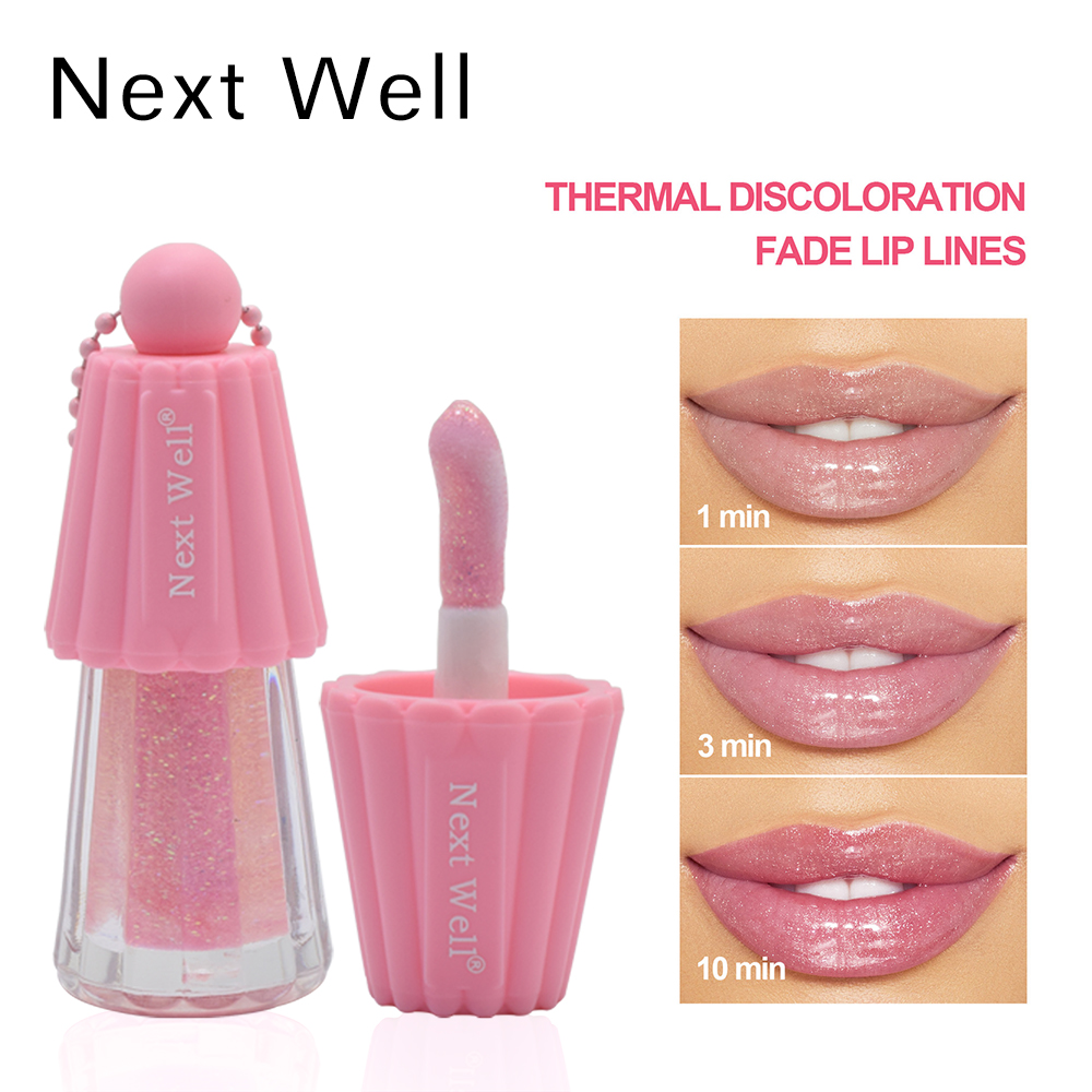 Siguiente bien 6 colores cabeza de cepillo grande humedecer labios miel aceite perlado espejo esmalte de labios gelatina pudín brillo labial transfronterizo pagodas decoración colgante sensación de agua esmalte de labios voluminoso OEM procesamiento lipgloss