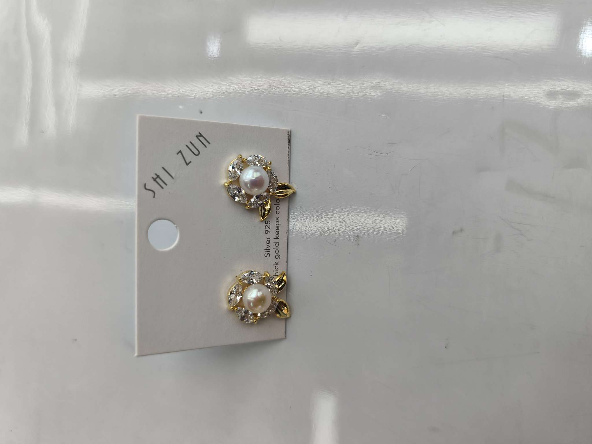 时尚精致锆石花朵珍珠耳钉轻奢玫瑰花气质耳环简约百搭高级感耳饰