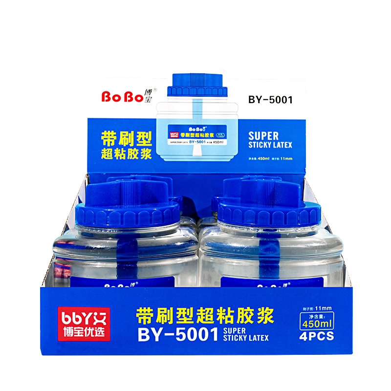 BY-5001  强力带刷胶水 450ml 学生专用环保 快速粘合 好用无味无甲醛