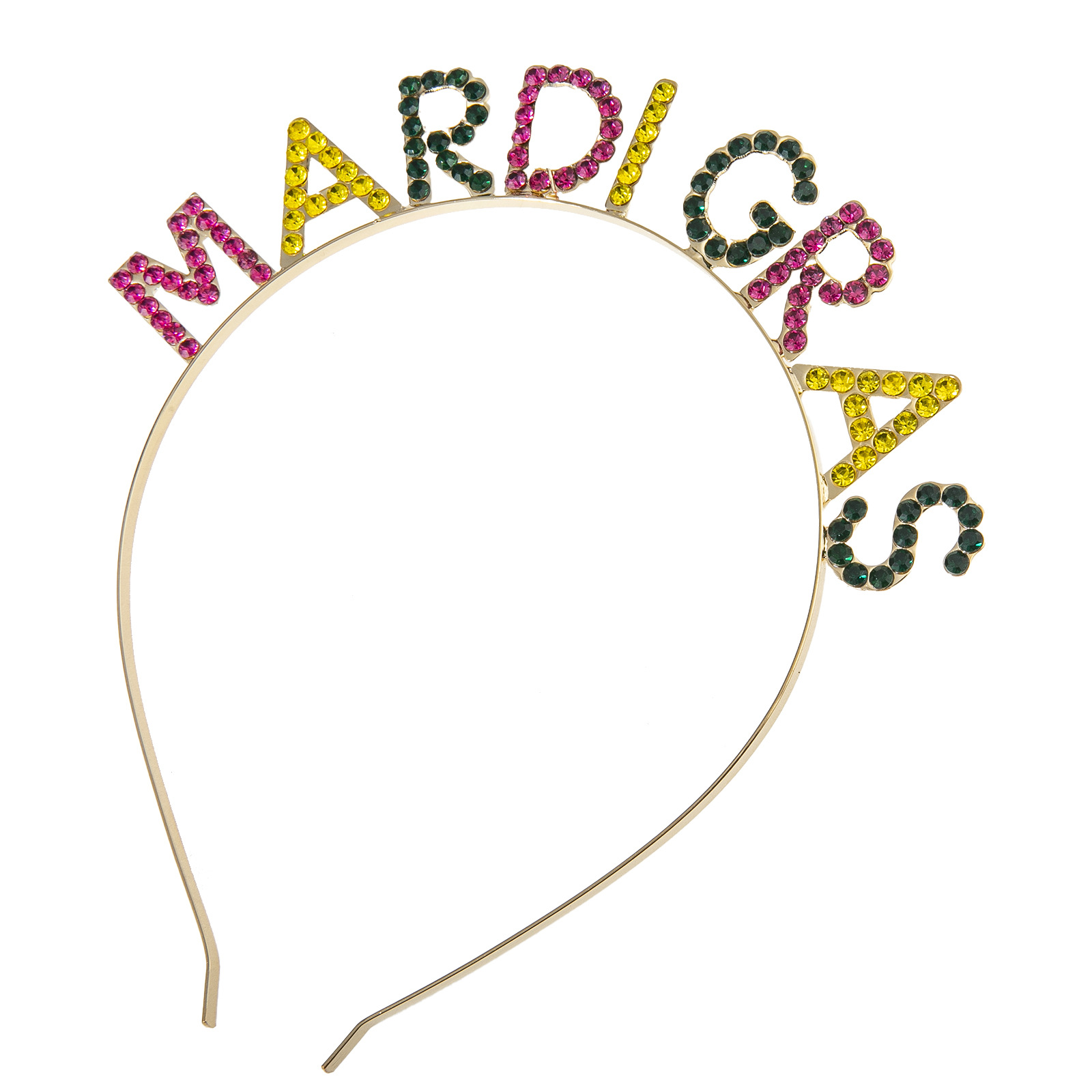 New cross-border carnival MARDIGRAS rhinestone letter headband from Europe and America, Fat Tuesday headband Specification drawing