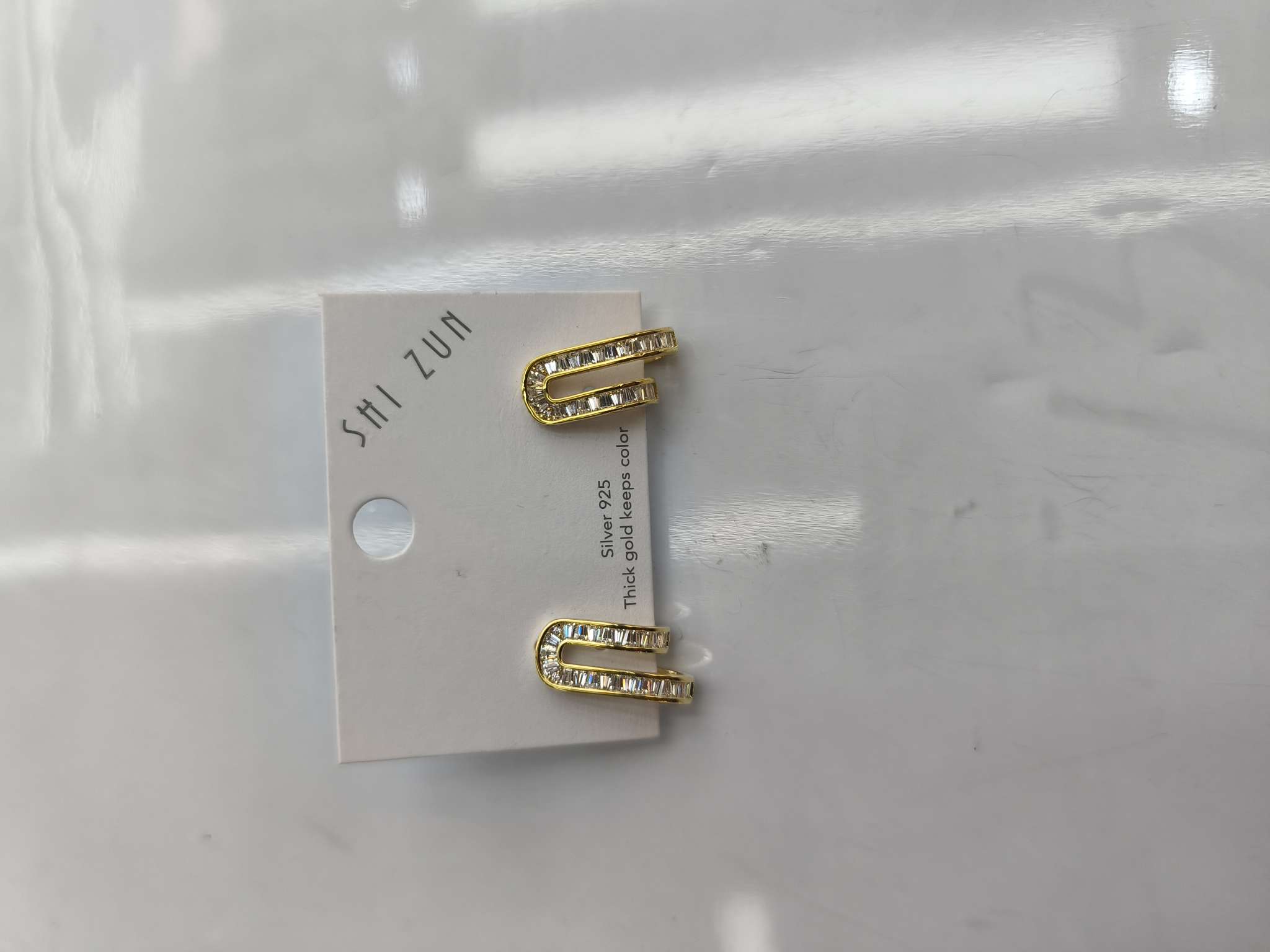 时尚烧焊锆石耳环耳饰女简约气质百搭耳环饰品潮流款长款耳坠