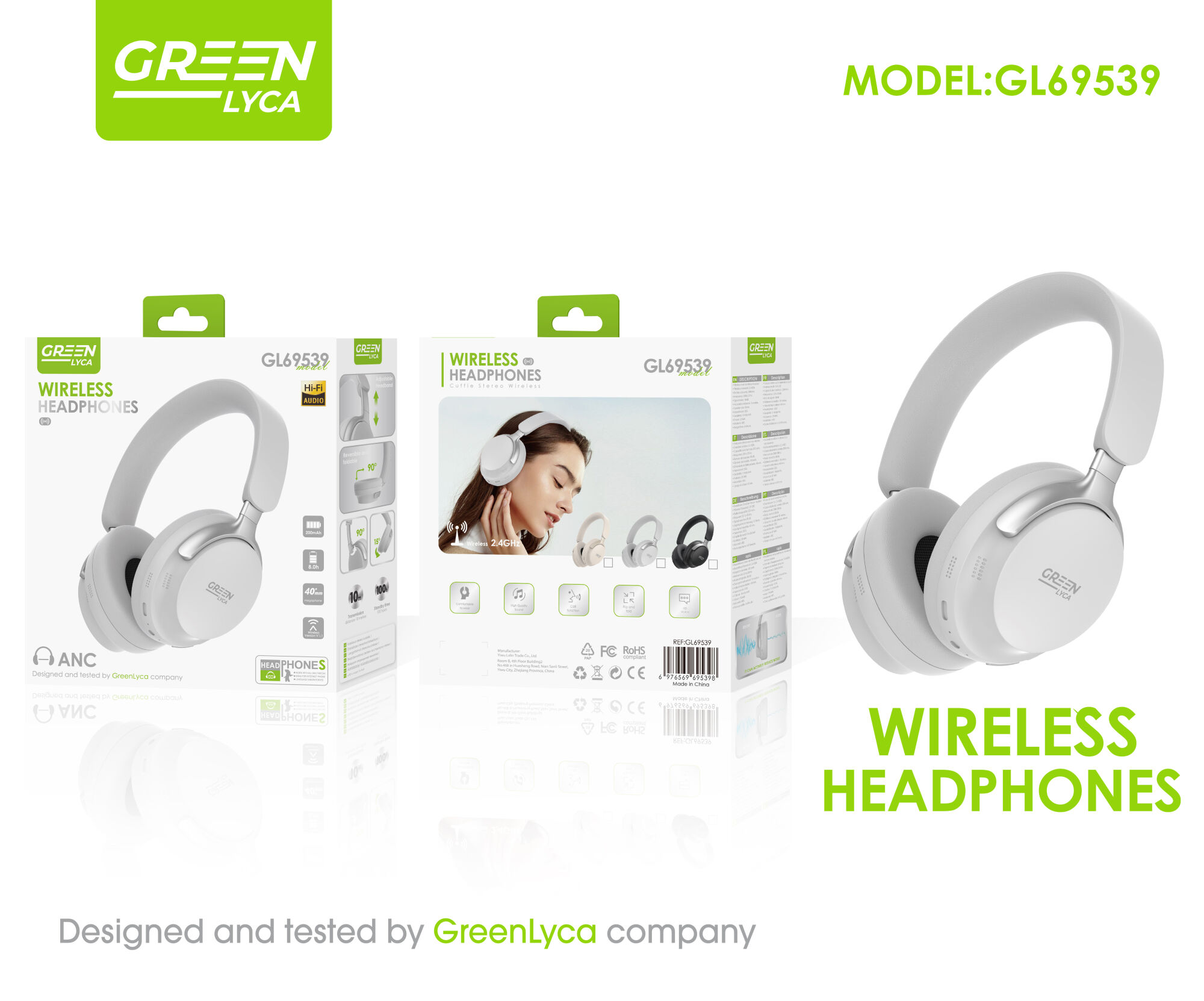 新款无线头戴式蓝牙耳机有线超长续航通话降噪跨境批发