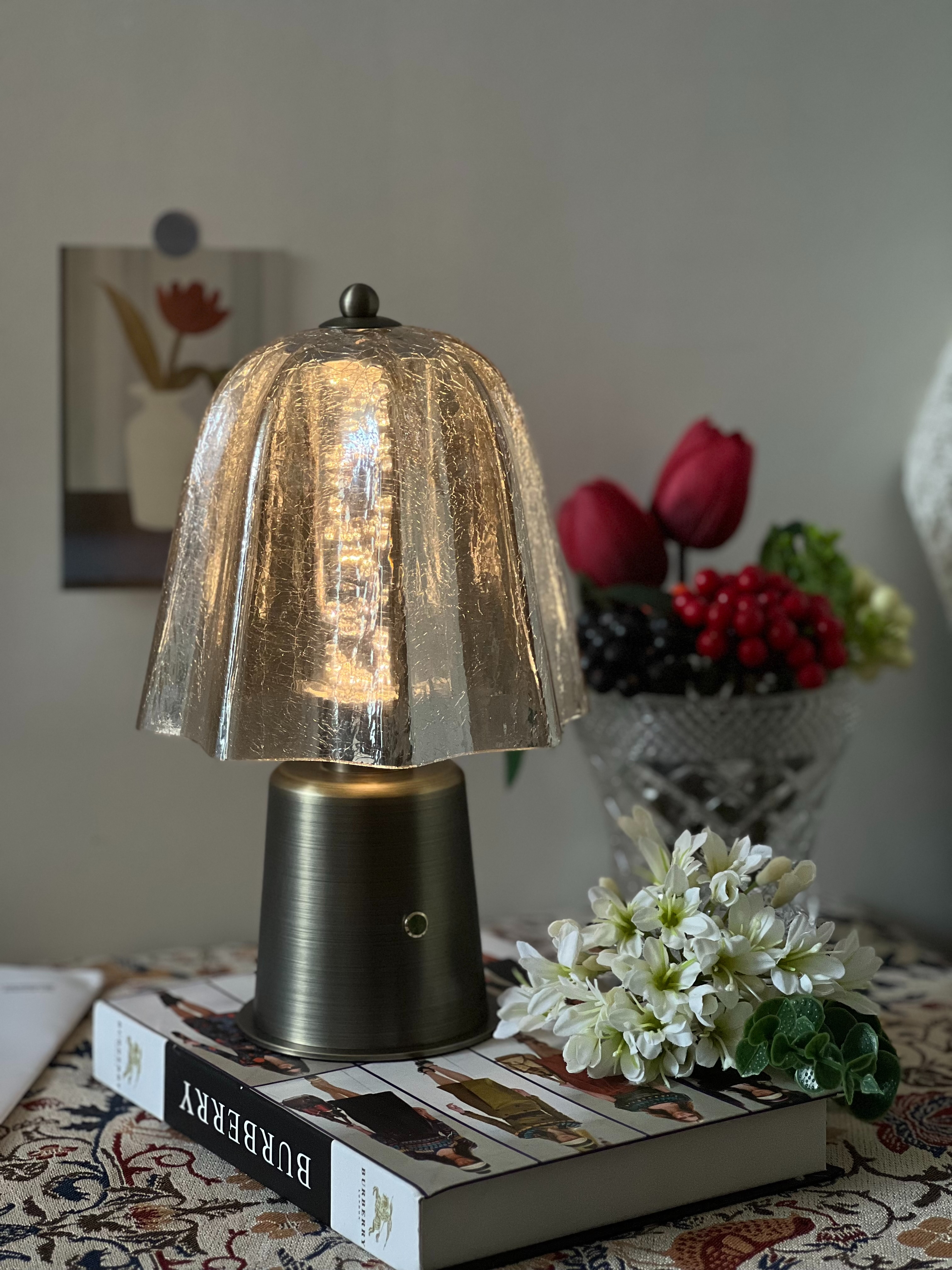 Creative table lamps, decorative items, night lights, glass ambient lights, decorative home lights details Picture