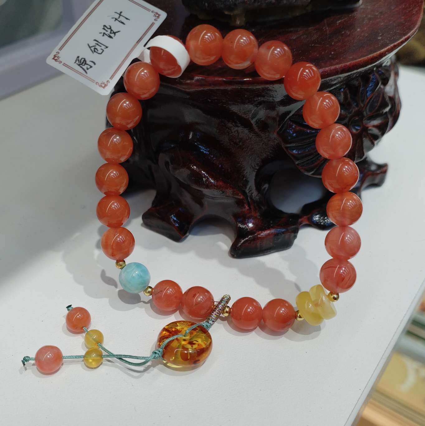 8mm Fashion Light Natural South Red bracelet, fashionable jewelry for women, original Korean version, simple and versatile accessory gift detail image 5