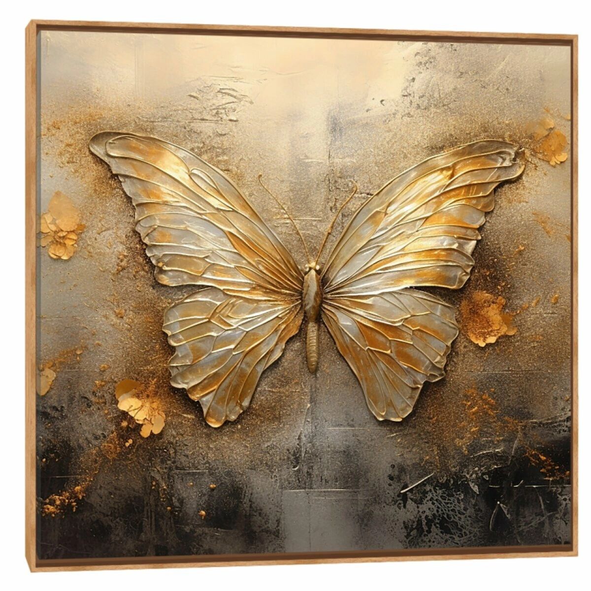 浮雕描金靠山图/手工马宋锦非遗/山水画/金属装饰画/油画产品图