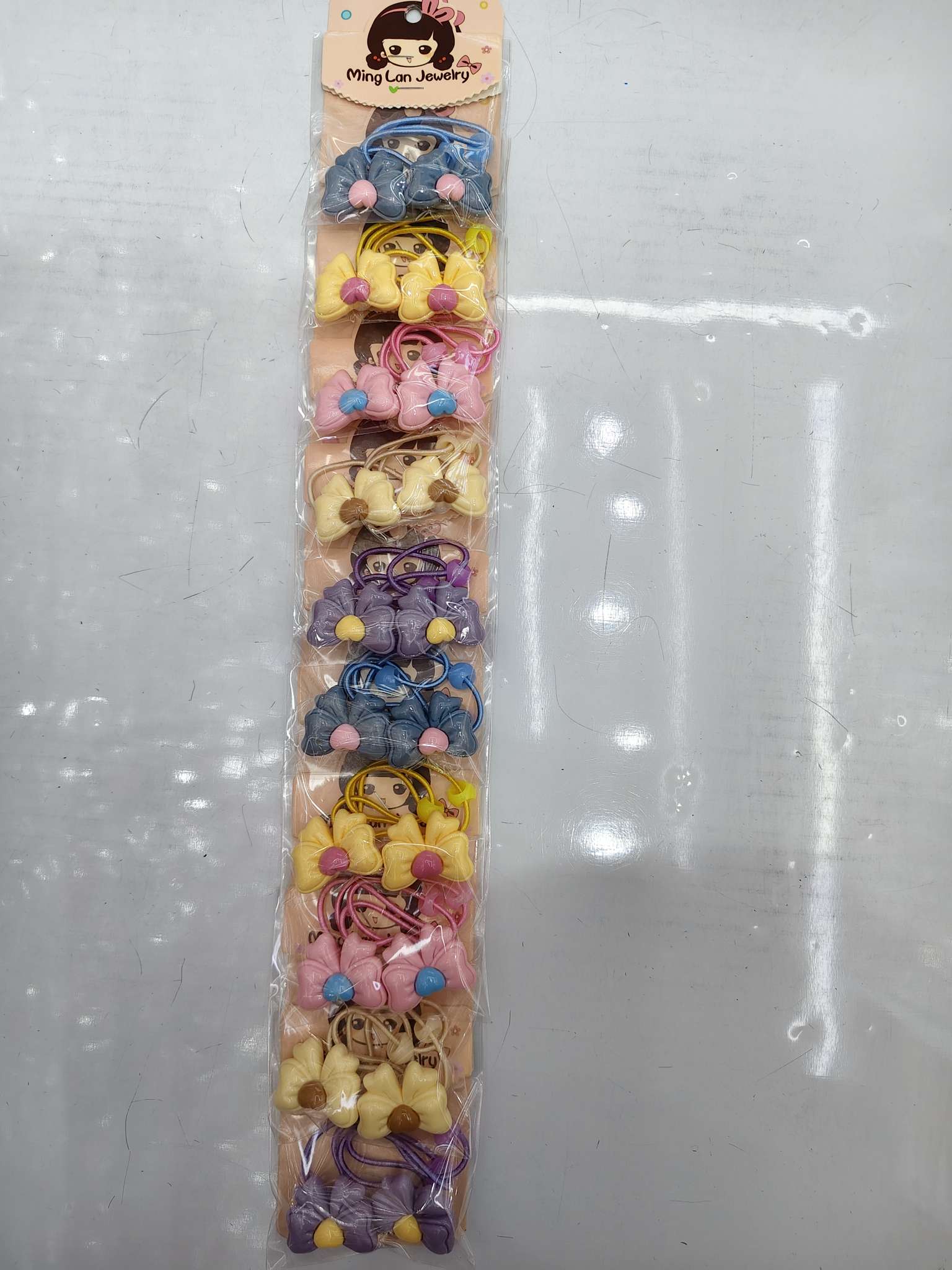 最近流行款式领结带着桃心皮筋茗兰饰品3007B