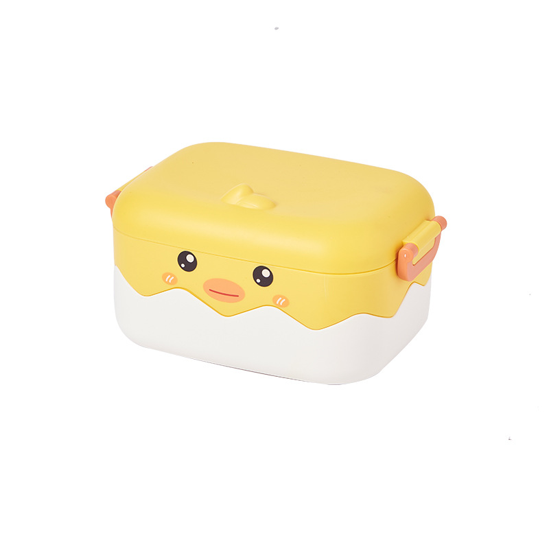 萌系动物造型便携餐盒 小鸭小熊独角兽儿童可爱分格便当盒 学生带饭保鲜盒详情3