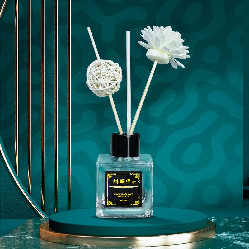 小容量50ml四方瓶无火藤条香薰 · 花卉装饰香氛｜长效扩香｜卧室客厅卫浴通用空气清新剂香水香薰