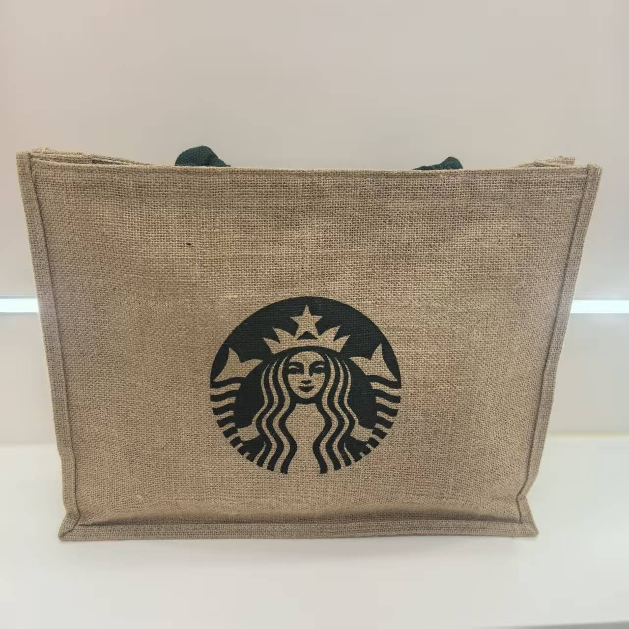 现货麻布包手提拉链大容量麻布包