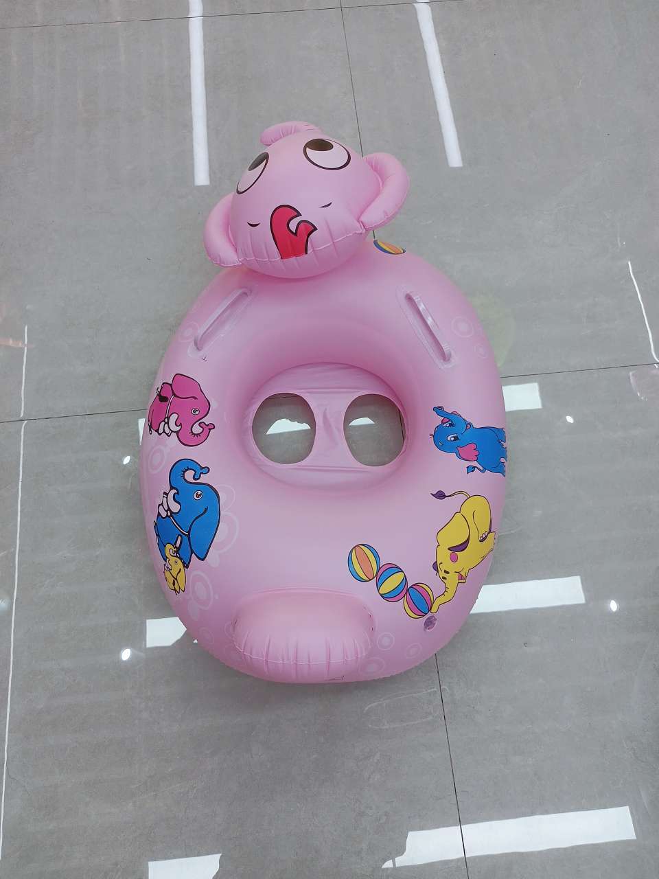 儿童充气带头艇婴幼儿玩具动物带头坐艇防侧翻坐圈细节图