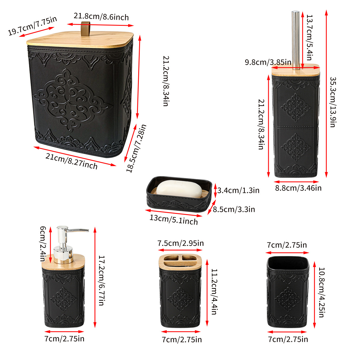 YUFEI Cross-border Middle East and Central Asia Arab-style Relief Bathroom and washbasin 6-piece Set, Hotel and Homestay Bathroom 6-piece Set details Picture