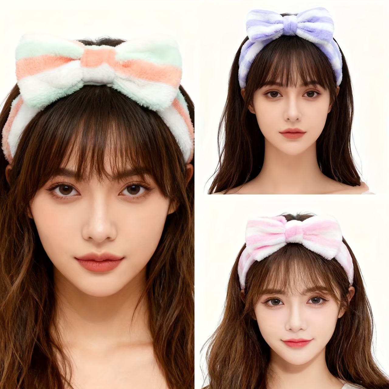 卡丁娜可爱蝴蝶结束发带包头巾洗脸必备神器加厚材质柔软舒适弹性好1PCS