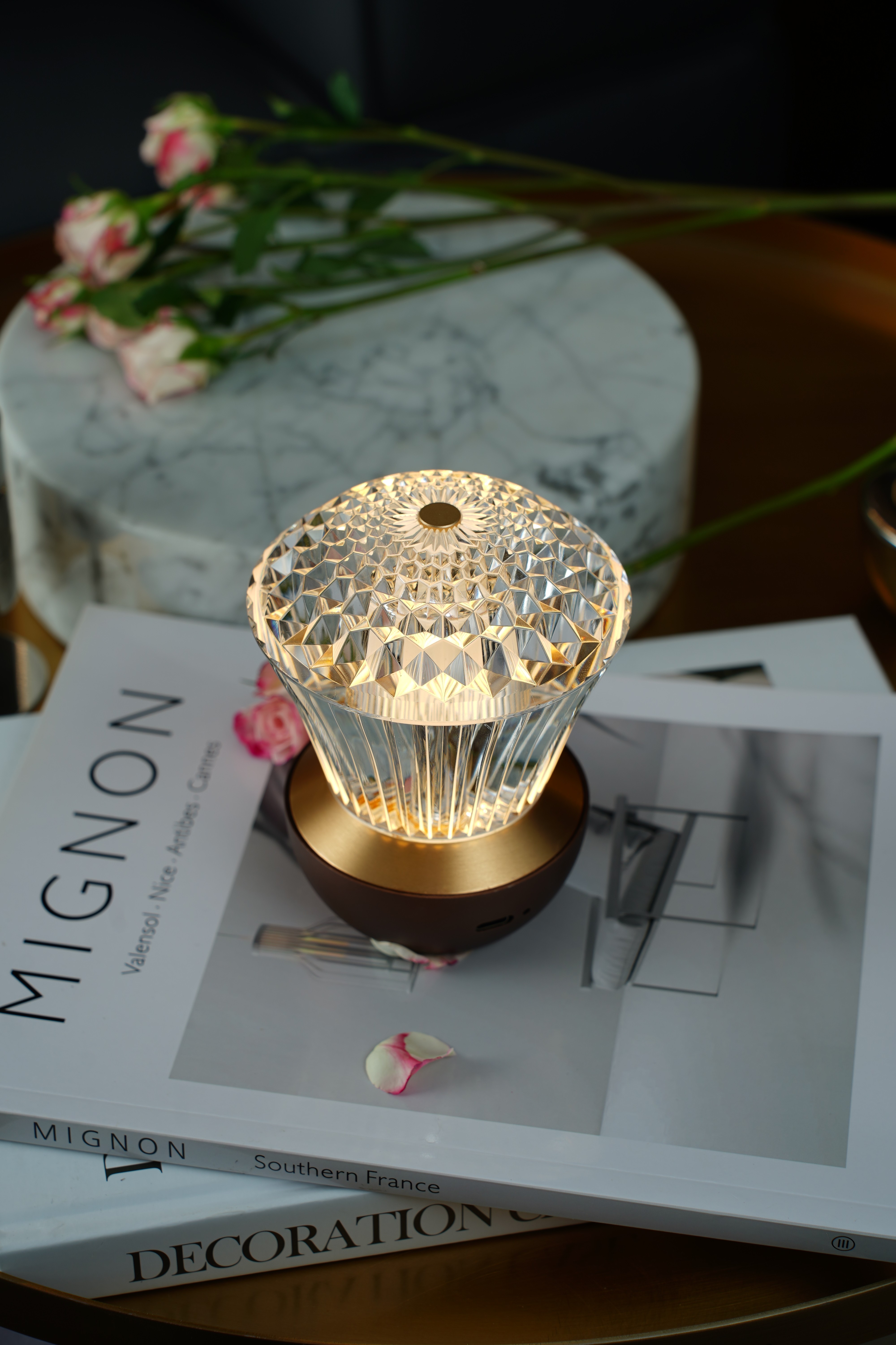 Creative table lamps, home decoration lamps, aluminum alloy ornaments, night lights, acrylic ambient lights, creative table lamps Application Scenario