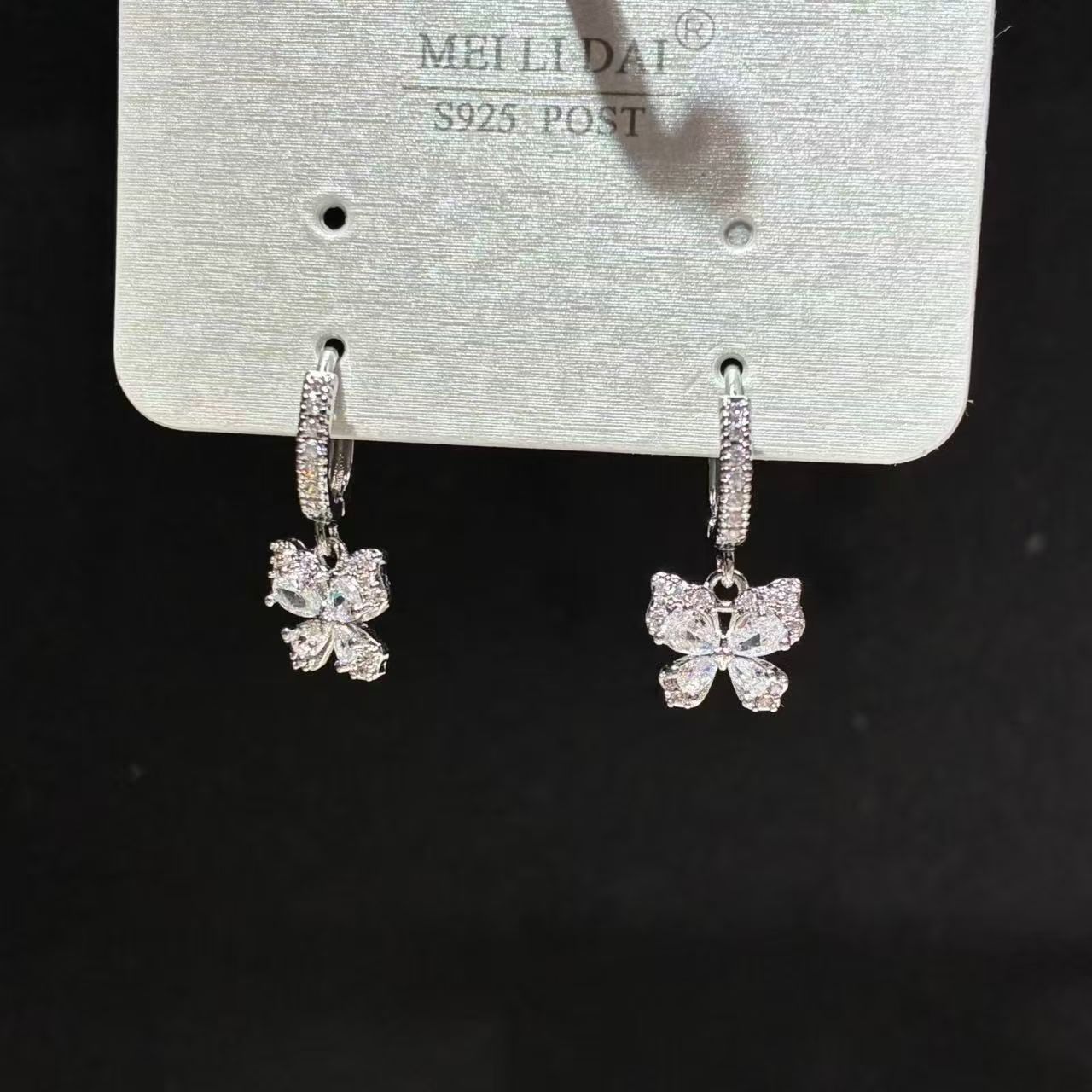 蝴蝶银耳饰韩版小巧耳扣女生饰品耳饰品时尚简约