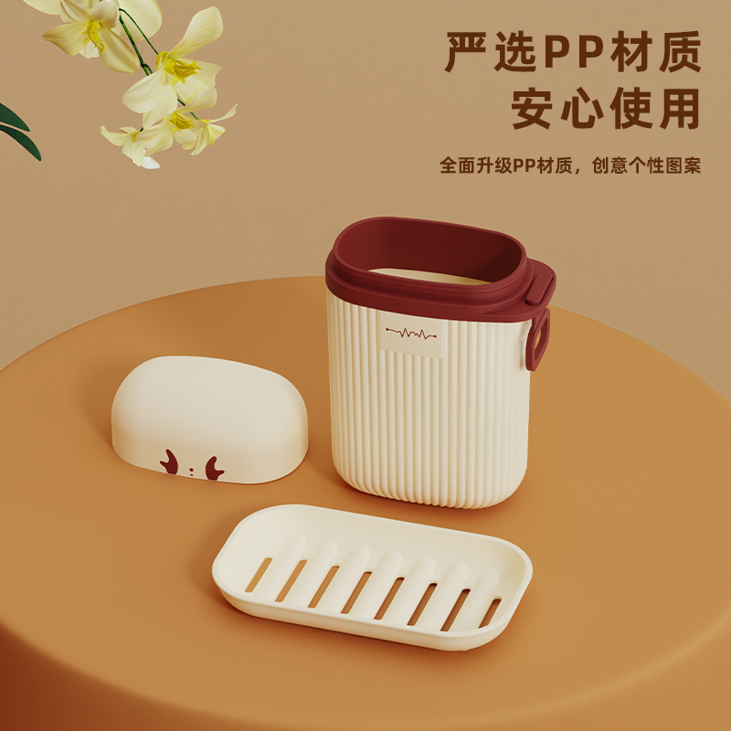 T54-TH-6212 New Domilon Travel Soap Box Double-layer Portable Soap box for business trips and travels