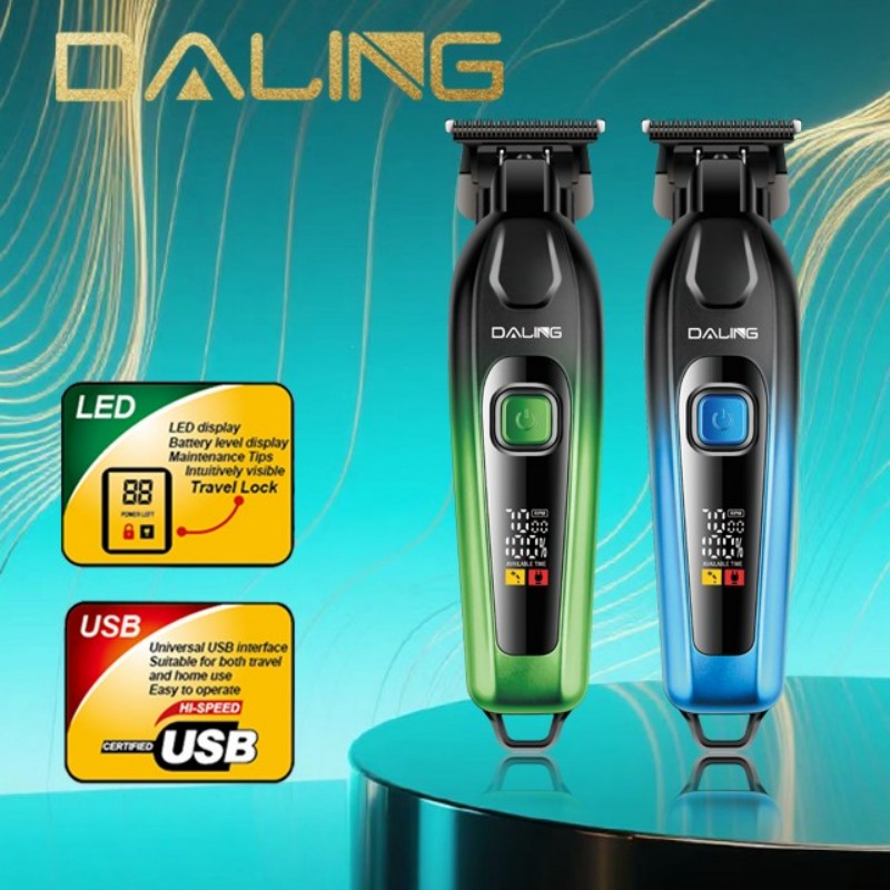 DALING DL-1539 Professional hair clippers, engraving clippers, hair clippers, shaving, built-in digital display, adult and children's hair clippers, USB charging, household high-power, wholesale for export