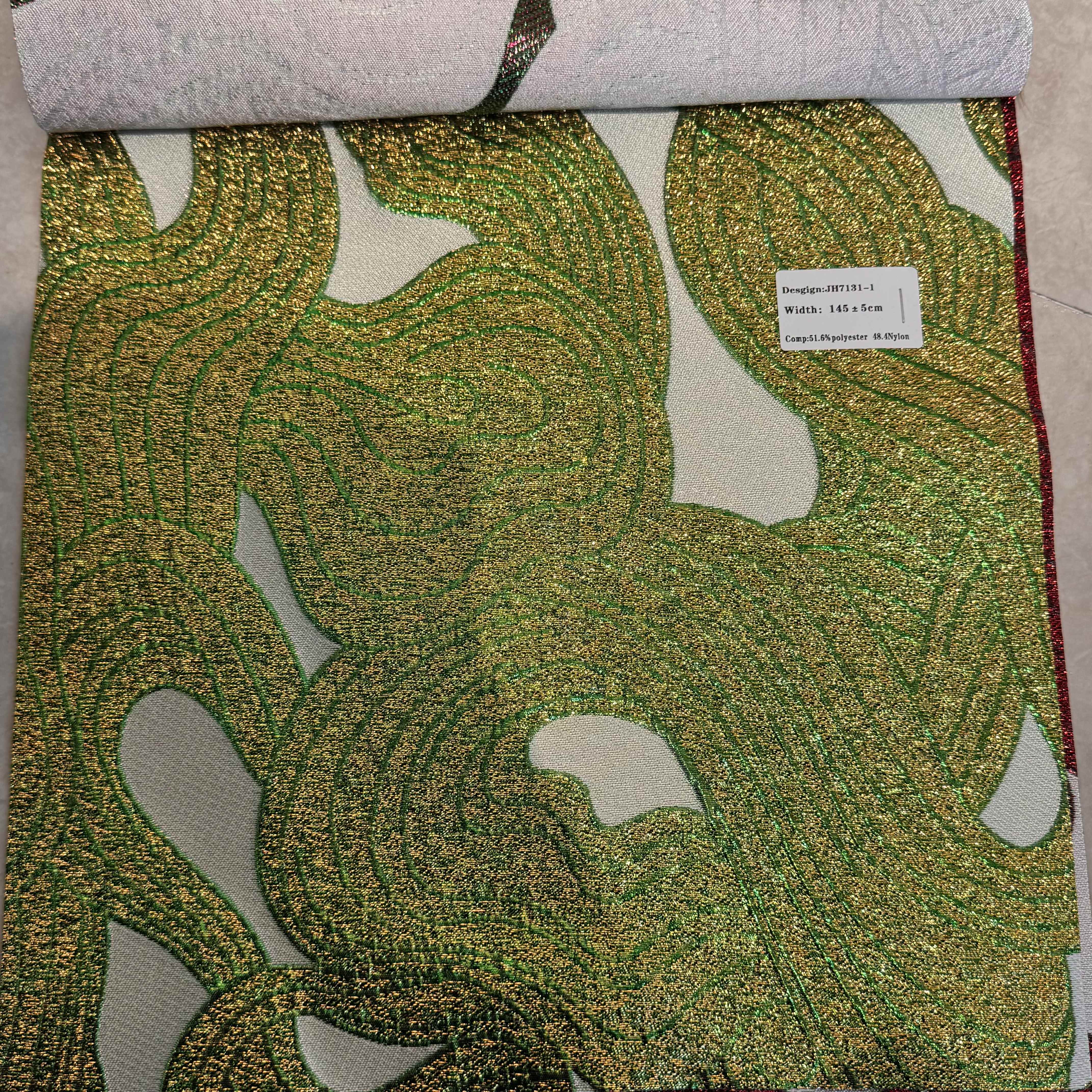色织橙色玫瑰浮雕素雅提花面料 洛丽塔女装连衣裙礼服包服饰大波浪加密亮片丝绒面料欧美舞台服装礼服蕾丝绣花布详情8
