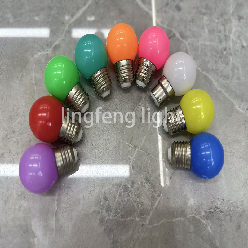 LED color bulbs, small color bulbs, household 220v mains power, festival color lights, night lights, decorative lights, bulb lights details Picture