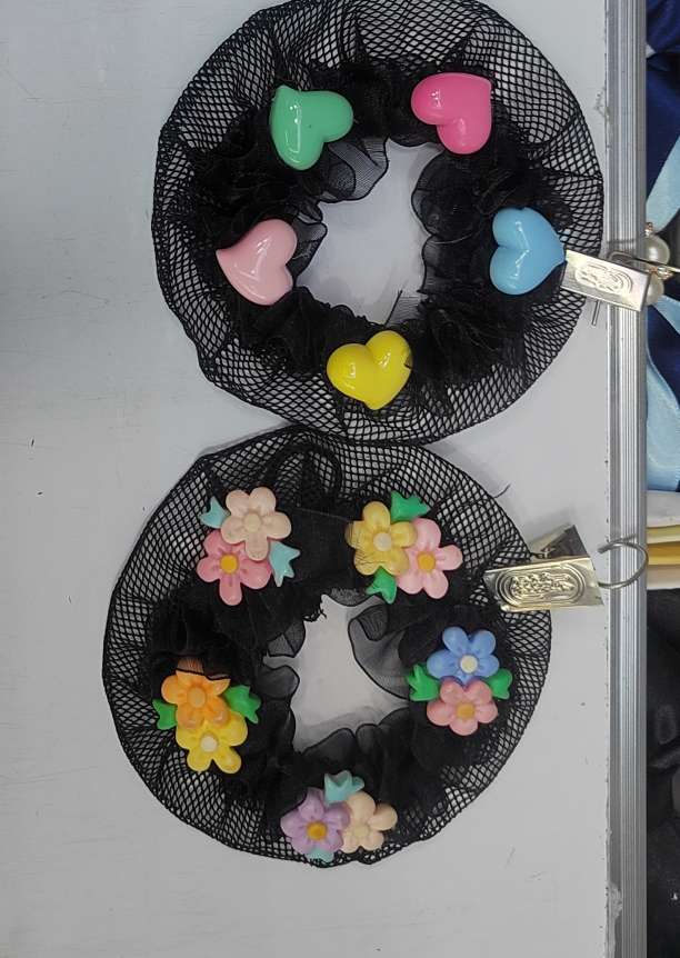 小女孩舞蹈专用发网丸子头盘发神器发圈儿童头套头花网兜女童发饰