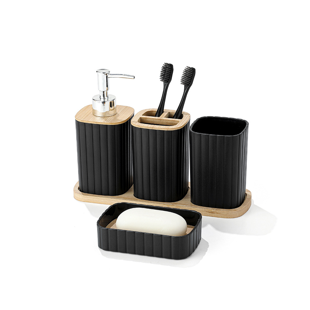 Hotel and homestay plastic bamboo and wood cleaning cups, toiletries, toothbrushes, tools, bathroom sets, hydraulic bathrooms, household use Application Scenario