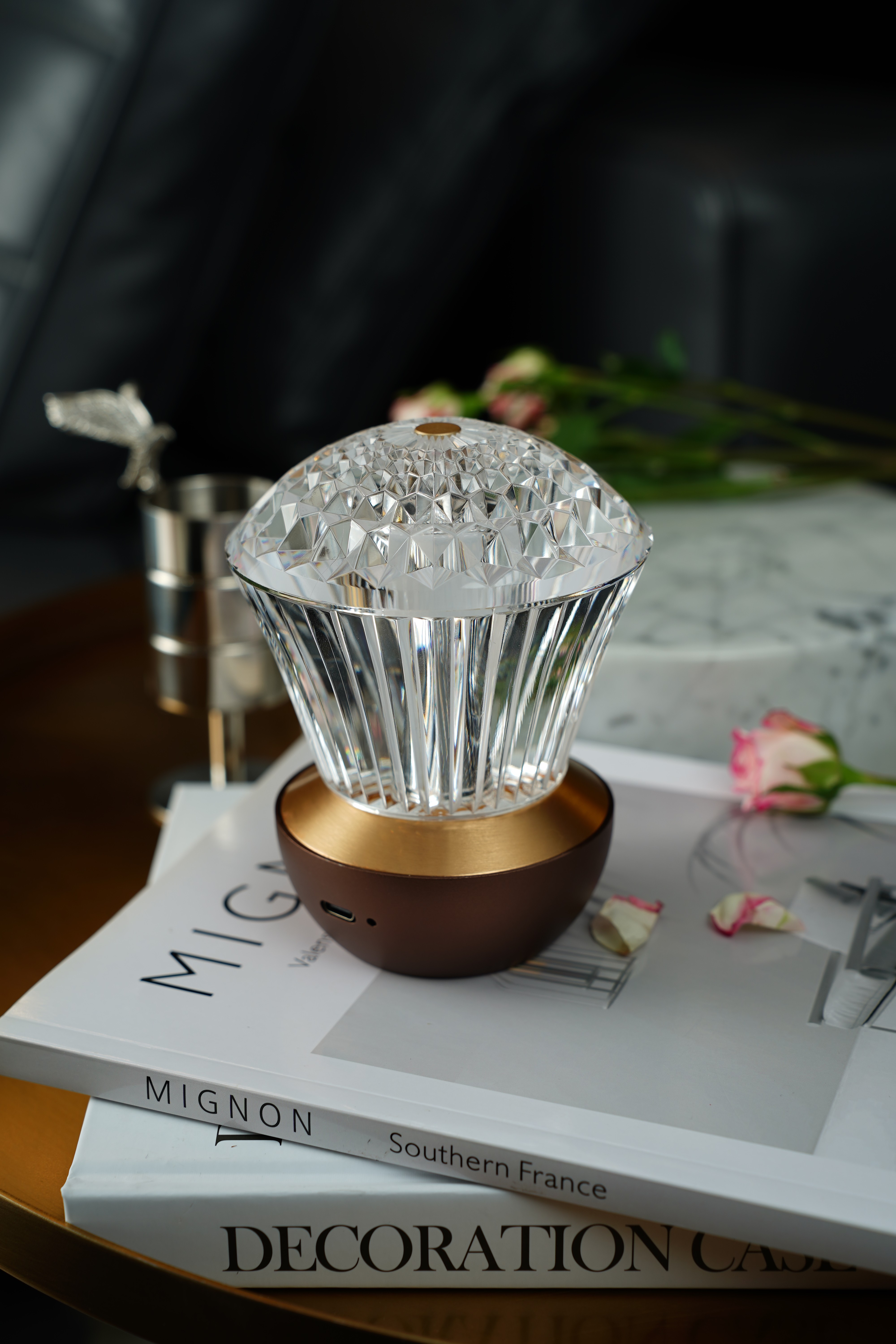Creative table lamps, home decoration lamps, aluminum alloy ornaments, night lights, acrylic ambient lights, creative table lamps full figure