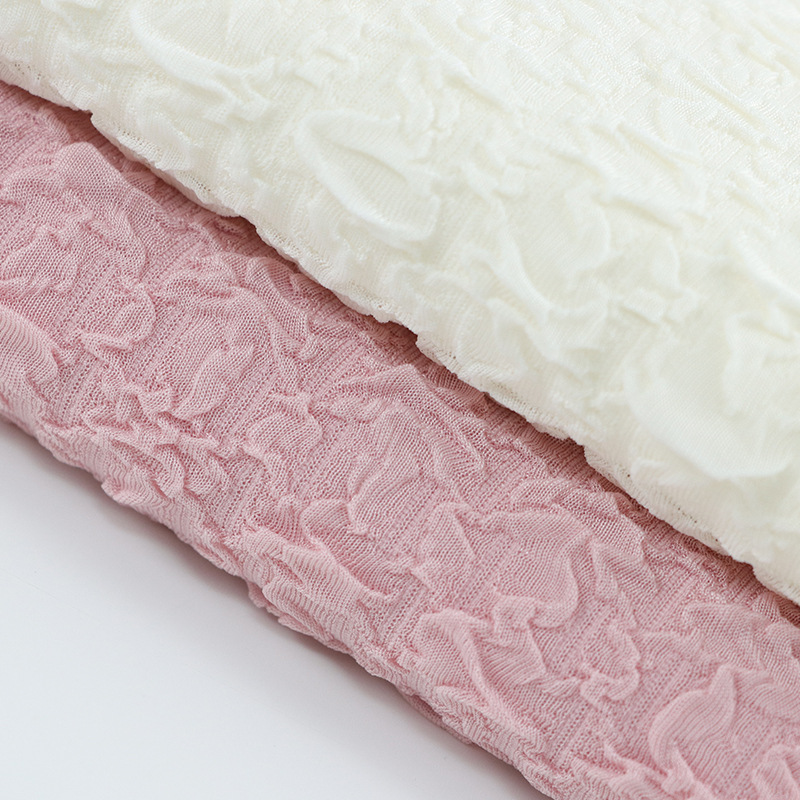 Factory 300g polyester ammonia texture bubble wrinkle suit fabric 75D elastic swimwear sportswear casual swimwear fabric Specification image