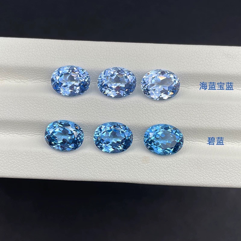 Oval-cut cultivated aquamarine details Picture